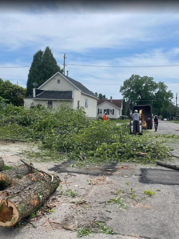 Right-of-way cleared and hauled